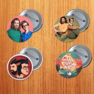 GMM Good Mythical Morning 1.5 inch Pinback Button Set 4 pack Youtube Show